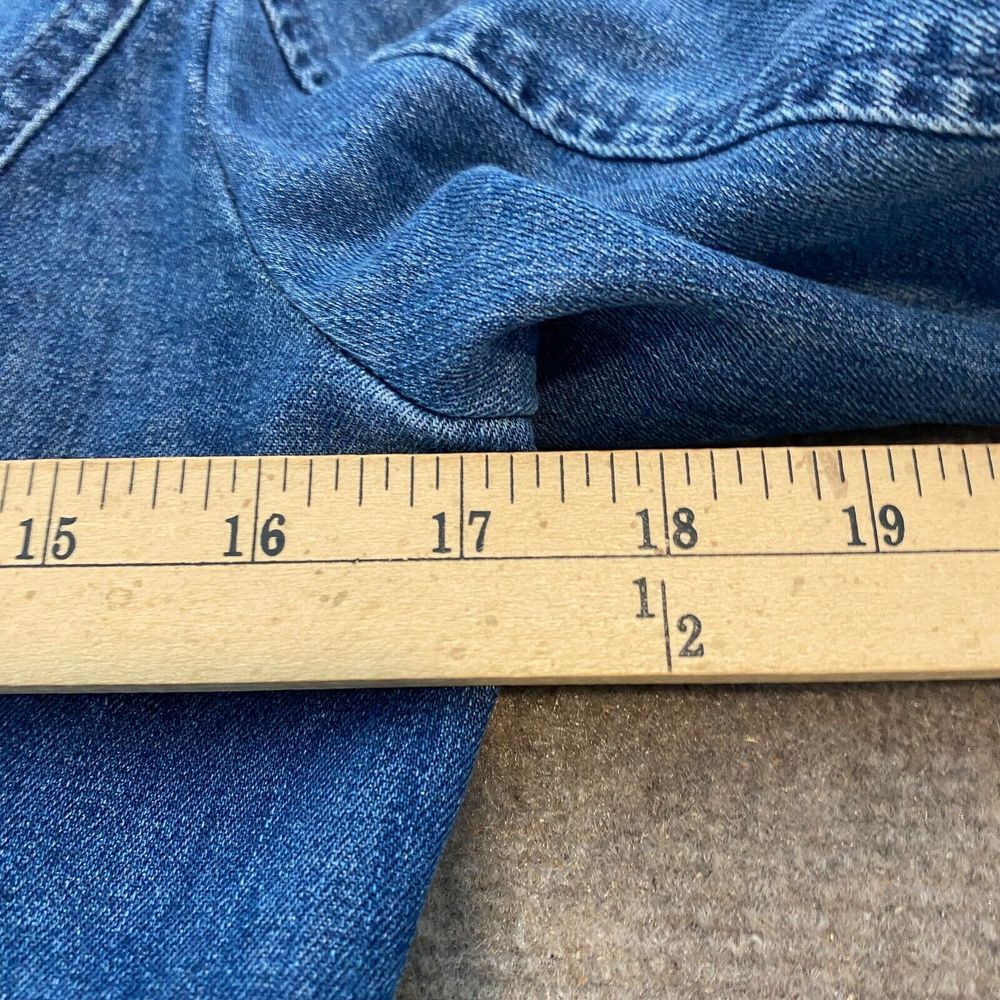 Talbots Jacket Womens‎ 4 Blue Denim Stretch Trucker Flap Pockets Button Front - Picture 10 of 11